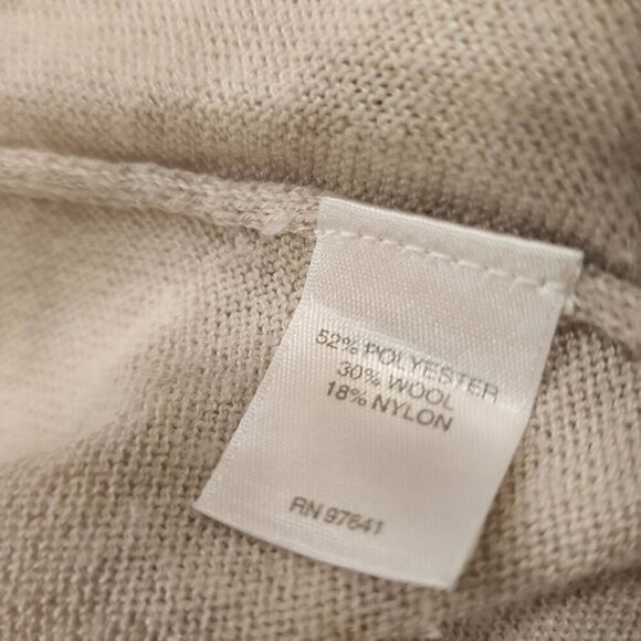 J. Jill  Wool Blend Women's Size Large Beige Topper Cardigan Sweater Longine Poc - Picture 6 of 13